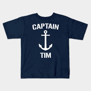 Nautical Captain Tim Personalized Boat Anchor Kids T-Shirt